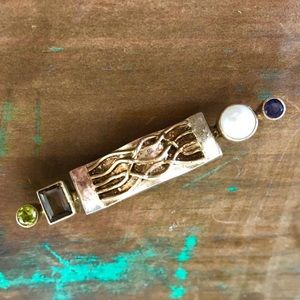 Gemstone Artisan Bar Pin